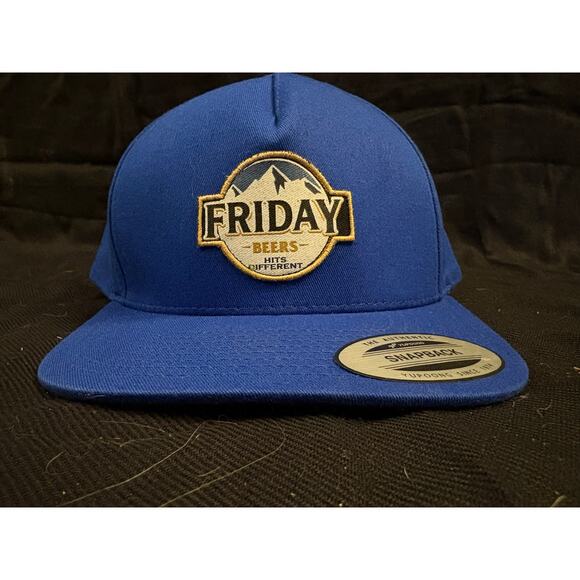 The Classics Friday Beers Hits Different Blue Snapback Hat NEW Adjustable - Picture 10 of 10